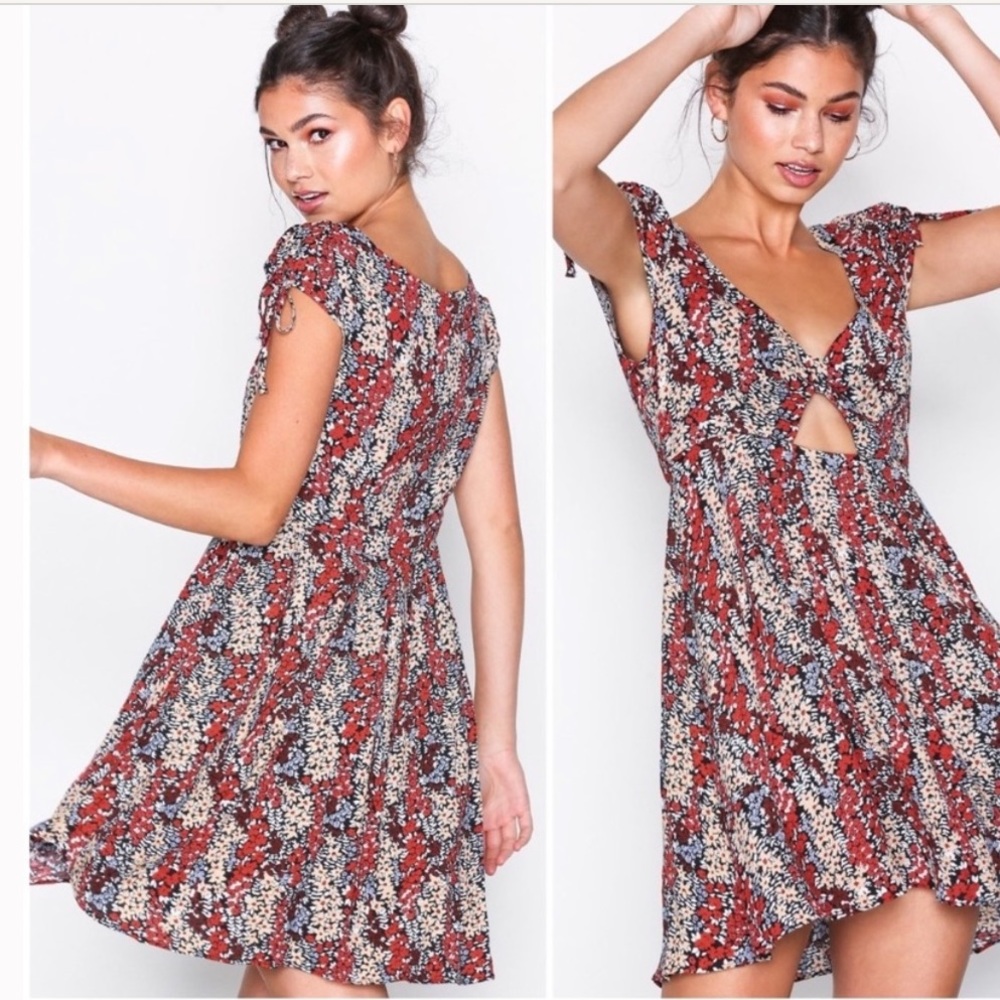 Free People Cutout Short Sleeve Miss Right Mini Dress NWT